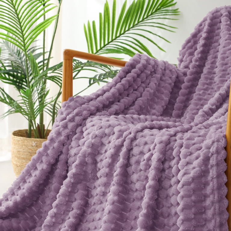 Exclusivo Mezcla King Soft Fleece Blanket, Grayish Purple photo 3