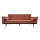 thumbnail image 1 of Ilios Innova | Sofá Cama Marin Café Convertible 2 Plazas, Textil Resistente, Estilo Nórdico Minimalista con Patas de Madera y 2 Cojines Incluidos, 1 of 9
