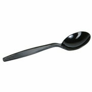 SM517 Dixie Black Medium Weight Polystyrene Soup Spoon, 1,000/case