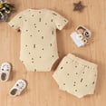 thumbnail image 2 of Dooleck Ribbed Baby Clothes Set Infant Girl Bodysuit Onesies Bloomer Shorts Outfits, 2 of 8