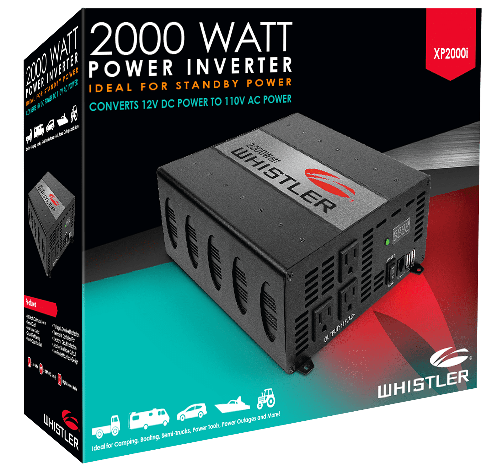 Whistler Xp00i Power Inverter 00 Watt Continuous 4000 Watt Peak Power Walmart Com Walmart Com