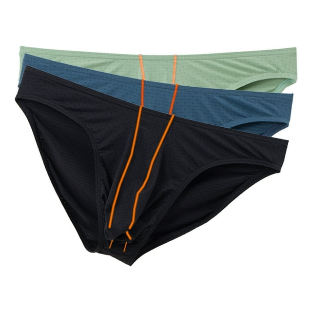 Plebaso 3 Pack Men's Briefs Low Rise Breathable Underwear Comfortable Lightweight Underpants for Men