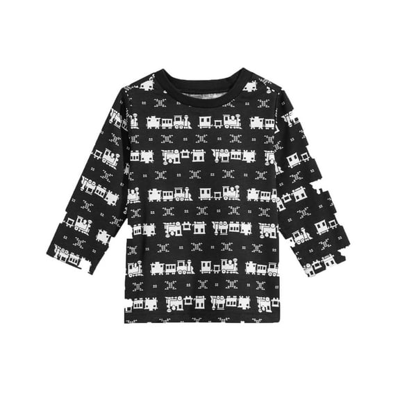 First Impressions Train Graphic-Print Long-Sleeve T-Shirt, Baby Boys (Black, 3-6 Months)