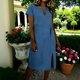 thumbnail image 2 of Largo Vestido Casual Mujer Mezcla de Lino Cuello Redondo Suelto Ajuste Multicolor Maxi de Verano para la Playa, 2 of 6