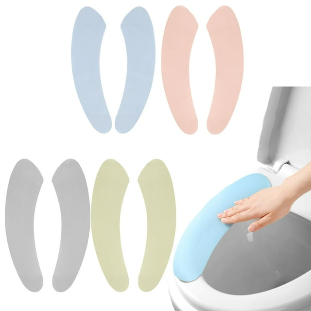 Funda de asiento de inodoro acolchada gruesa y cálida - Almohadilla de espuma viscoelástica reutilizable lavable y adhesiva (4 piezas)