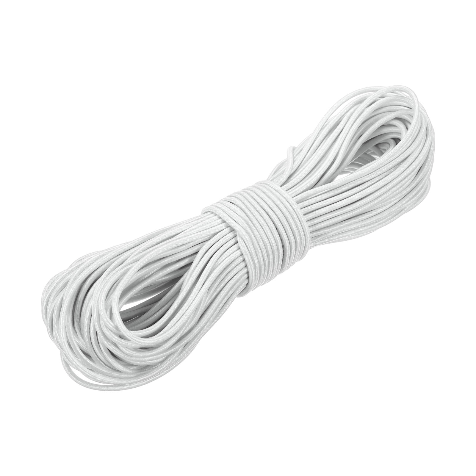 Uxcell Elastic Bungee Cord (1/8 x 98 Ft White) Heavy Duty Polyester Bungee Cord Suit for - DIY Projects Kayak Strap Tarp Tie Down Canopy Boating Camping Tent