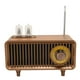 thumbnail image 2 of Mini altavoz portátil Bluetooth de madera de imitación del grano de madera del vintage de la radio del sonido estéreo de FM, 2 of 5