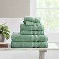 thumbnail image 5 of Mainstays Performance Cotton 6-Piece Bath Towel Set, Super Soft Quick Dry Fade Resistant, Solid Green, 5 of 5