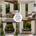thumbnail image 5 of Bedliving Outdoor Curtains for Patio Waterproof, Khaki White Stripe Grommet Curtains, Outside Drapes for Porch Gazebo Pergola Cabana, 2 Panels, 54" x 95", 5 of 8