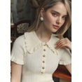 thumbnail image 5 of Women'S Dress Casual Short Sleeve Knit A Line Midi Summer Breathable Dress for Women White L, 5 of 9