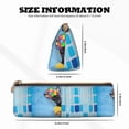 thumbnail image 4 of Naloa Prague Ratter Dog in Bathtub Print Leather Pencil Case - Portable Big Capacity Pencil Pouch Organizer Bag Stationery Bag for Work & Office Pencil Pen Case, 4 of 5
