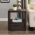 Better Homes & Gardens Steele End Table With Drawer, Espresso Finish