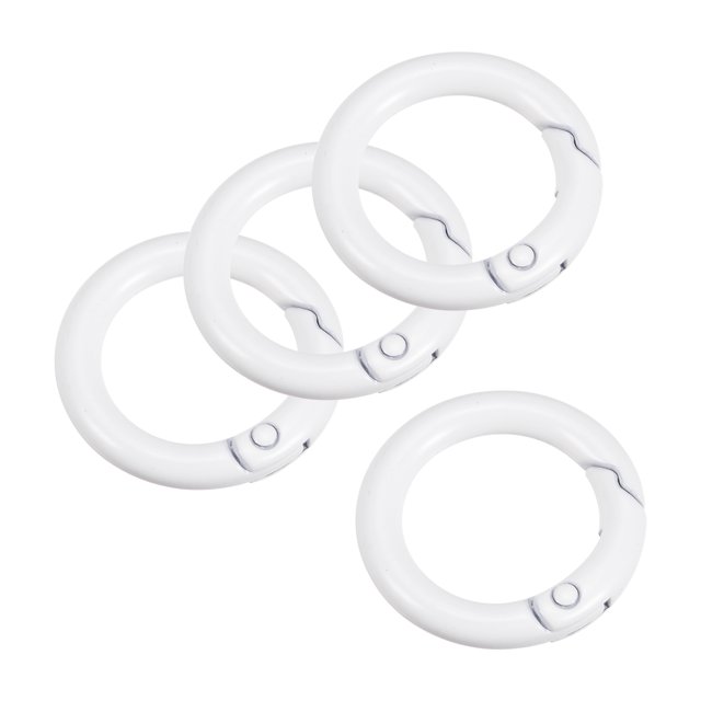 Unique Bargains Round Spring O Rings, 25mm/ 0.98' Trigger Buckle Snap White, 4Pack