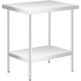 thumbnail image 2 of Royalbelle Table de Préparation en Acier Inoxydable 30x24 avec Tablette Inférieure, Sans Roue, 2 of 6