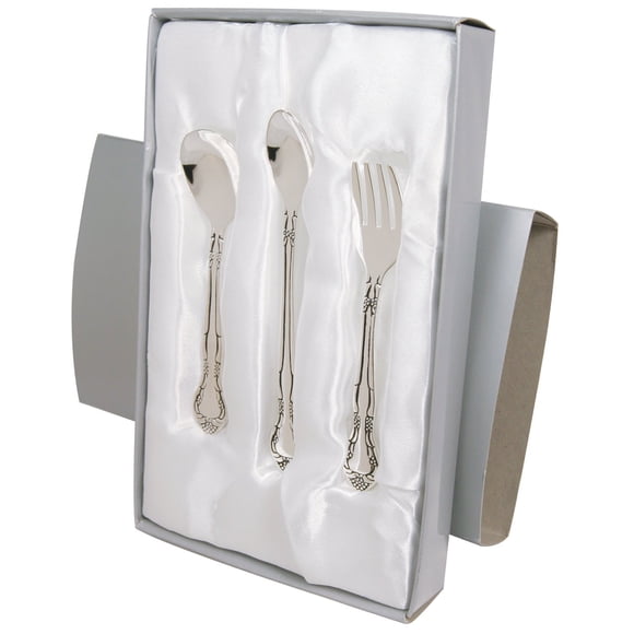 Set de alimentación Stephan Baby Keepsake chapado en plata, 3 piezas
