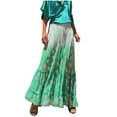 thumbnail image 2 of Wancir Women's Floral Skirts Chiffon A-line Long Tiered Ruffle Boho Midi Skirt, 2 of 7