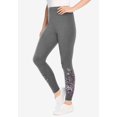 thumbnail image 2 of Woman Within Plus Size Tall Stretch-Cotton Knit Pull-On Embroidered Leggings, 2 of 6