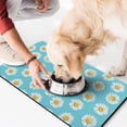 thumbnail image 2 of Boho Daisy Dog Food Mat with Artistic Floral Print, Non-Slip Absorbent Waterproof Pet Feeding Mat for Dog Lovers, Easy Clean, 2 of 2