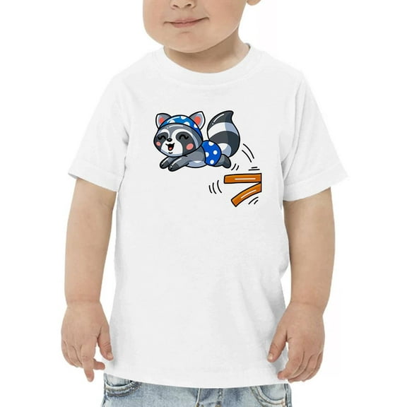 Cute Baby Raccoon Jumping T-Shirt Toddler -Image by Shutterstock, 5 Toddler