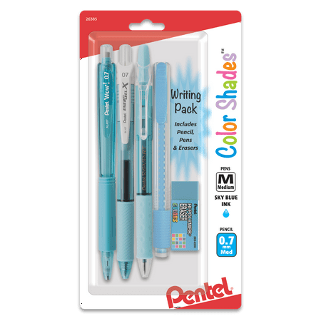 UPC: 0072512263853 | Pentel Color Shades Ultimate Writing Pack  0.7 mm  Sky Blue Barrels and Ink