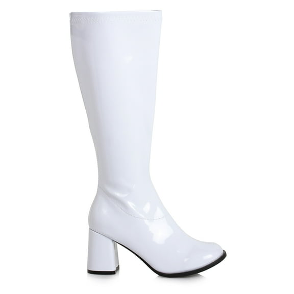 Ellie Shoes E-GOGO-W 3" Gogo Wide Width Boots with Zipper, Sizes 5 to 14 White / 6