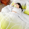 thumbnail image 4 of jejeloiu Modern Geometric Circle 7-Piece Bedding Comforter Set,White Yellow Ombre King Bedding Sets For Girls Kids Reversible, 4 of 8