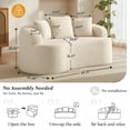 thumbnail image 5 of COOLHUT 65" 3 Seater Sofa Couch, Plush Floor Sofa Couch with Cozy Cushions & 3 Pillows, Curved Back Teddy Fabric Sofa for Living Room, Small Space, Beige (Sofa-in-a-Box), 5 of 10