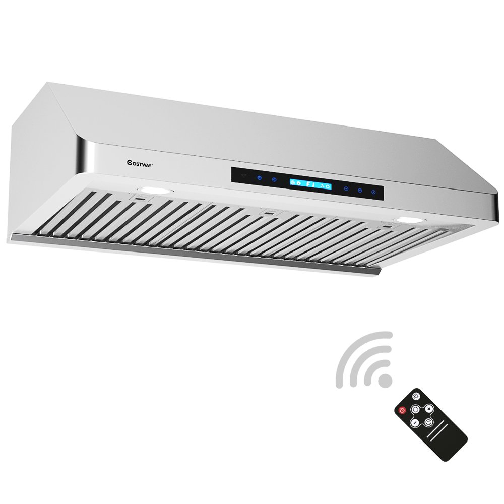 Goplus 36'' Kitchen Range Hood Stainless Steel Wireless 4