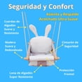 thumbnail image 3 of IVREA Asiento de Columpio de Tela Acolchado Modelo Conejo para Bebés y Niños Pequeños - Altura Ajust multicolor, 3 of 4