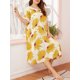 thumbnail image 4 of Vestido de descanso para mujer, camisones holgados de manga corta con estampado floral, 4 of 8