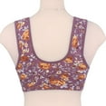 thumbnail image 4 of Summer Deal! Kctiaxy Purple Plus Size Bras for Women Wireless Cotton Tank Top with Built in Bra Front Closure Printed Full Coverage Everyday Bra, 4 of 6