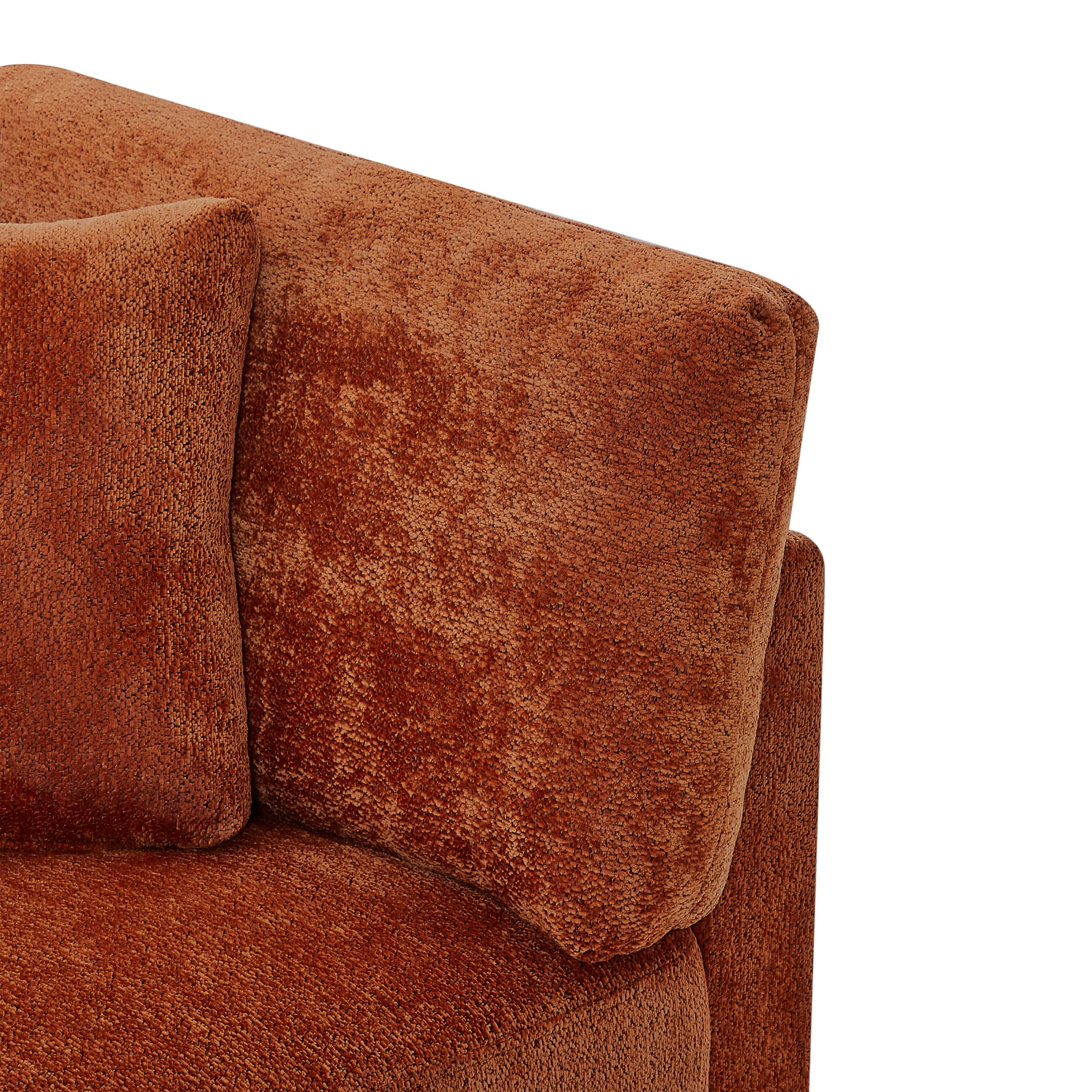 Christopher Knight Home 83.5" Modern 3-Seater Sofa with Flared Arms and Pillows, Chenille Upholstery, Caramel