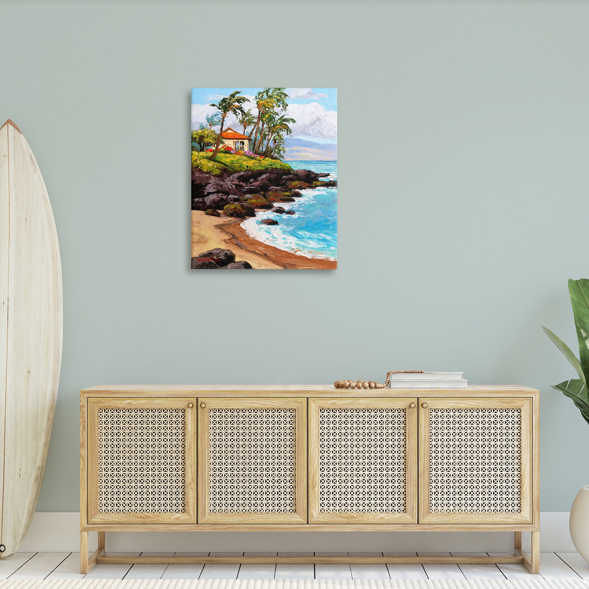 Stupell Industries Tropical Cottage Cove Landscape Painting Gallery Wrapped Canvas Art Print Wall Art, 30 x 40