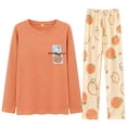 thumbnail image 2 of Pajamas for Women Set Womens Printed Fleece Pyjama Set Soft & Warm Loungewear Nightwear Long Sleeve Top, 2 of 4