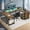 Rustic Brown, variant on ModFusion Reversible U Shaped Desk with Charging Station & LED Lights, 79" Computer Desk L-Shaped Desk for Home Office with Drawers, Monitor Stand & Storage Shelves, Black