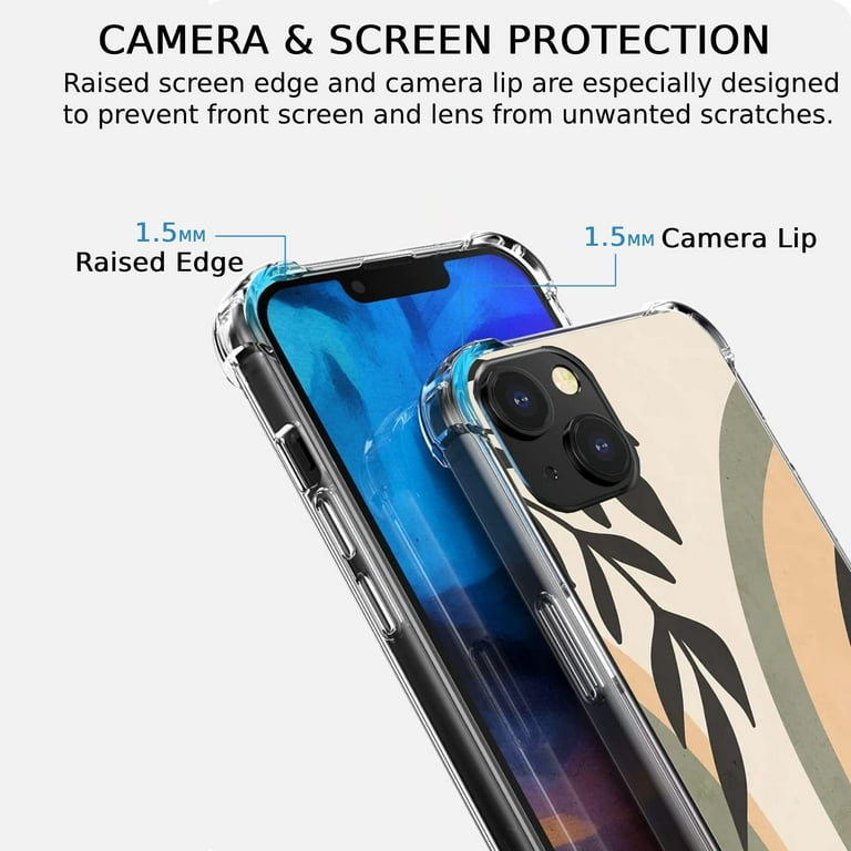 Boho Rainbow Leaf Case Compatible with iPhone 14 Plus,Unique