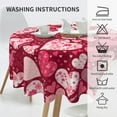 thumbnail image 4 of Valentine''s Day Table Cloth Red Pink Love Hearts Flower Valentines Tablecloth Round 60 Inch Holiday Pink Washable Table Cover for Home Party Kitchen Dinning Wedding Anniversary Birthday Decor, 4 of 6