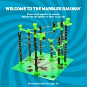 Marble Genius Marble Rails Super Set: 325 Piece Marble Run (45 Marbles, 30+ Rail Pieces, 12 Base Pieces, and More), with Free Online App -Color Instructions, Recommended for Kids 8 and Up