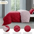 thumbnail image 5 of Lux Decor All-Season Comforter Sets Twin 2 PC, Reversible Bedding Set with Diamond Quilted Design Comforter and 1 Pillow Sham, Lightweight & Cozy Set de Cama Burgundy/Pink, 5 of 9