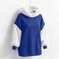 thumbnail image 6 of Busydd Hoodies for Women Trendy Color Block Ribbed Womens Long Sleeve Tops Winter Fuzzy Thermal Shirts for Women with Pockets M, 6 of 9