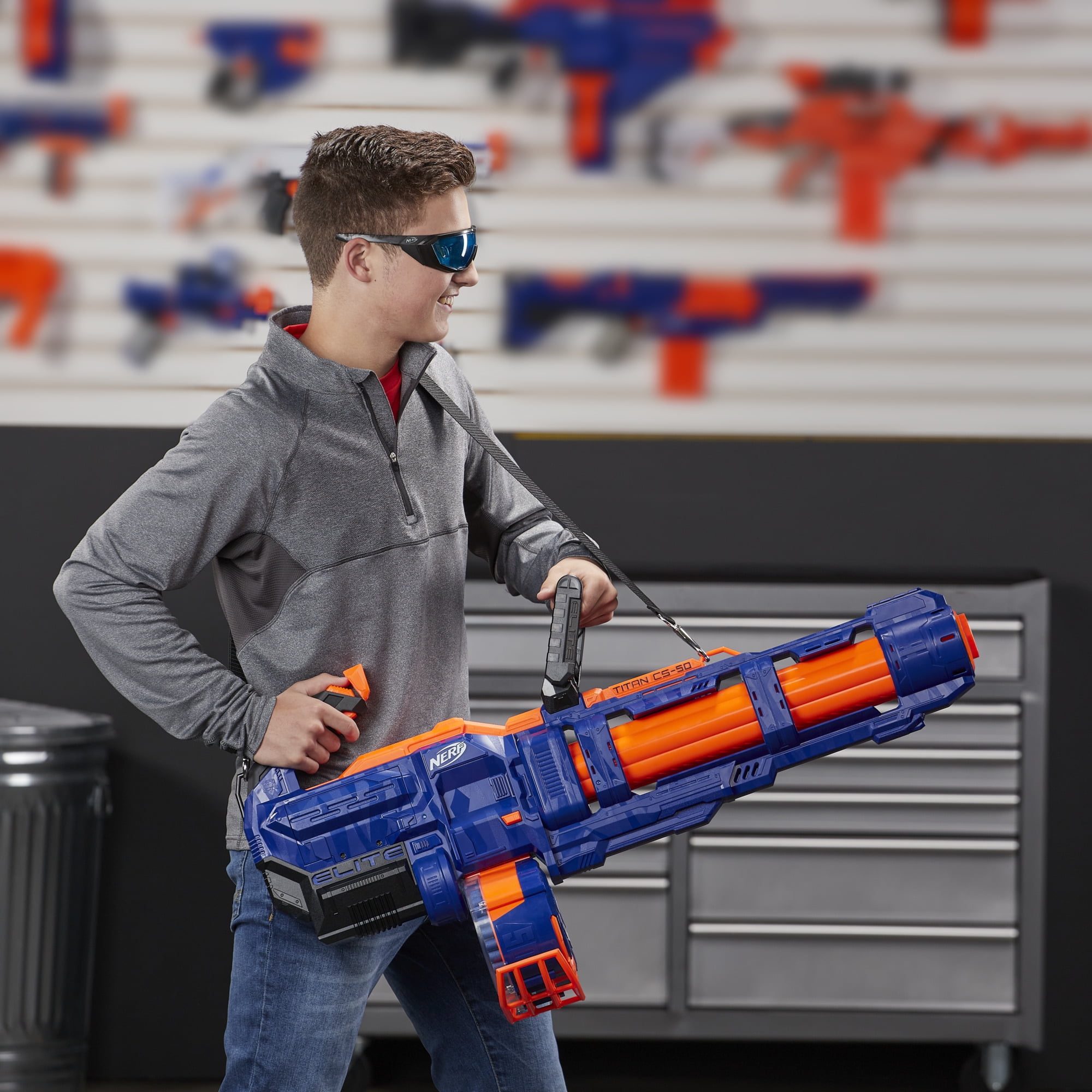 Nerf Elite Titan CS-50 Toy Blaster Fully Motorized 50 Dart Drum 50