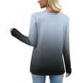 thumbnail image 4 of Arnsht Womens Printed Tops Casual Asymmetrical Neck Long Sleeve Shirts Button Cute Loose Fit Business Dressy Blouses Gray XL, 4 of 7