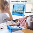thumbnail image 6 of Fintie Kids Case for iPad 10th Generation (10.9 inch 2022 Model), Kiddie Lightweight Shockproof Kids Friendly Stand Cover with Pencil Holder, Blue, 6 of 9