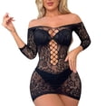 thumbnail image 1 of Intimates Wrap Hip Skirt Open Cut Long Sleeve Tight Mesh Coat W531, 1 of 8