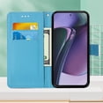 thumbnail image 3 of Patterned Wallet Case for Motorola Moto G Stylus 5G 2023,Dteck Magnetic Leather Card Slots Pocket Case Shockproof TPU Kickstand Full Body Protective Cover with Wrist Strap,Black Flower, 3 of 7