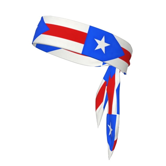 Women Men Headbands Tie Puertorico-Flag Athletic Hair Head Band Sport Sweat Yoga Workout Sweatbands
