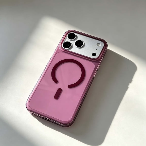 For iPhone 18 Pro Phone Case,Support For Wireless Charging,Lightweight Ultra Slim Cover,Transparent Back,Shockproof Non-Slip Anti-Scratch Hard PC Rugged Thin Fit Phone Case,Cherryred