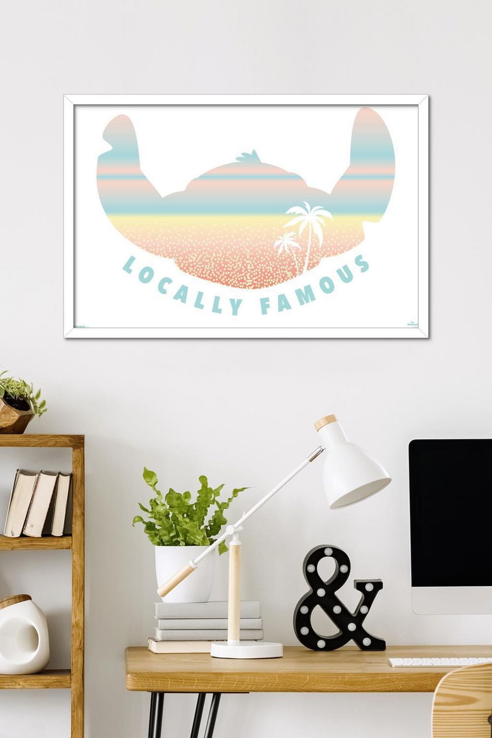Disney Lilo and Stitch: Beach Vibes - Locally Famous Wall Poster, 14.725" x 22.375" Framed