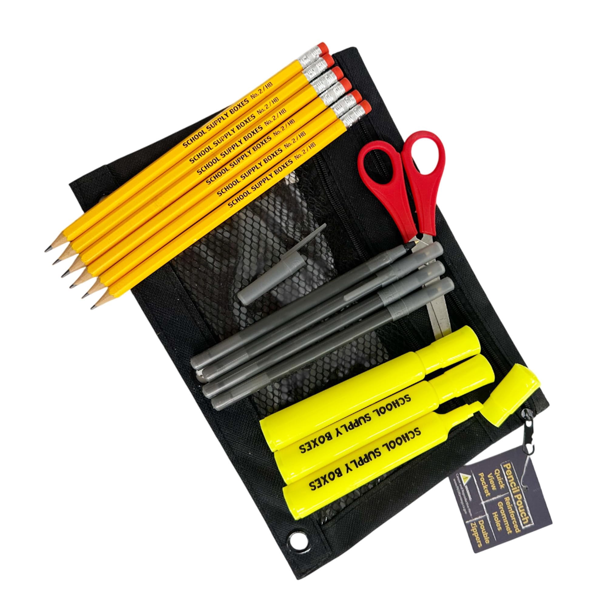 School Supply Boxes | Lapboard Case (4 Boxes) | Back to School Essentials Kit for Students & Teachers | Includes Dry Erase Lapboard, Marker, Notebooks, Pencils, & More