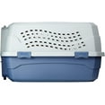 thumbnail image 4 of 2-Door Top-Load Hard-Sided Pet Travel  for Cats & Dogs, Gray & Blue, 4 of 11